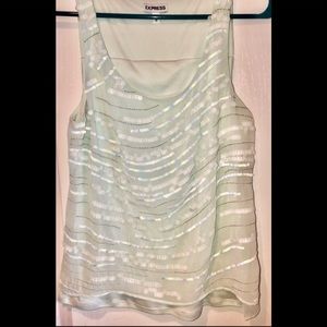 SOLD-Express Mesh Sequin Tank